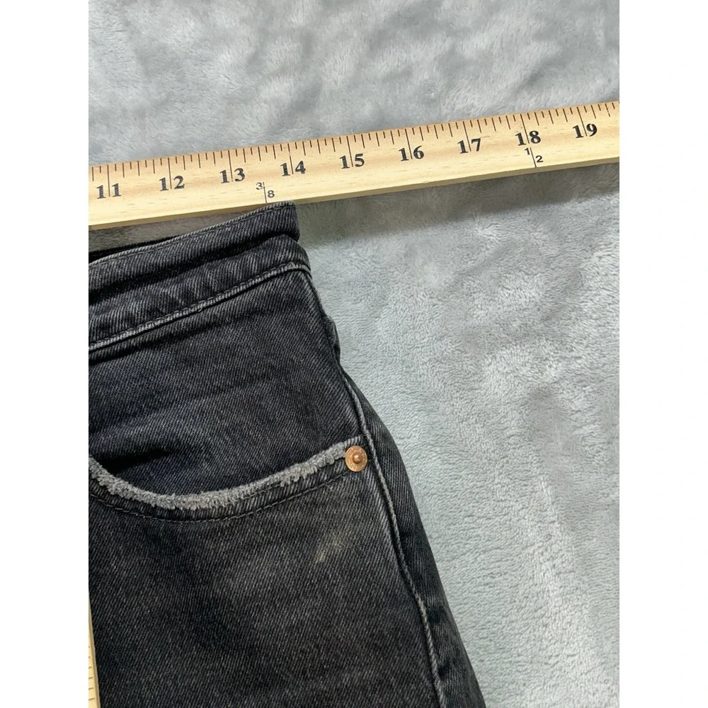 Levis 501 S Jeans Men 26x28 Black Dark Wash Straight Leg Whiskered Grunge Skinny